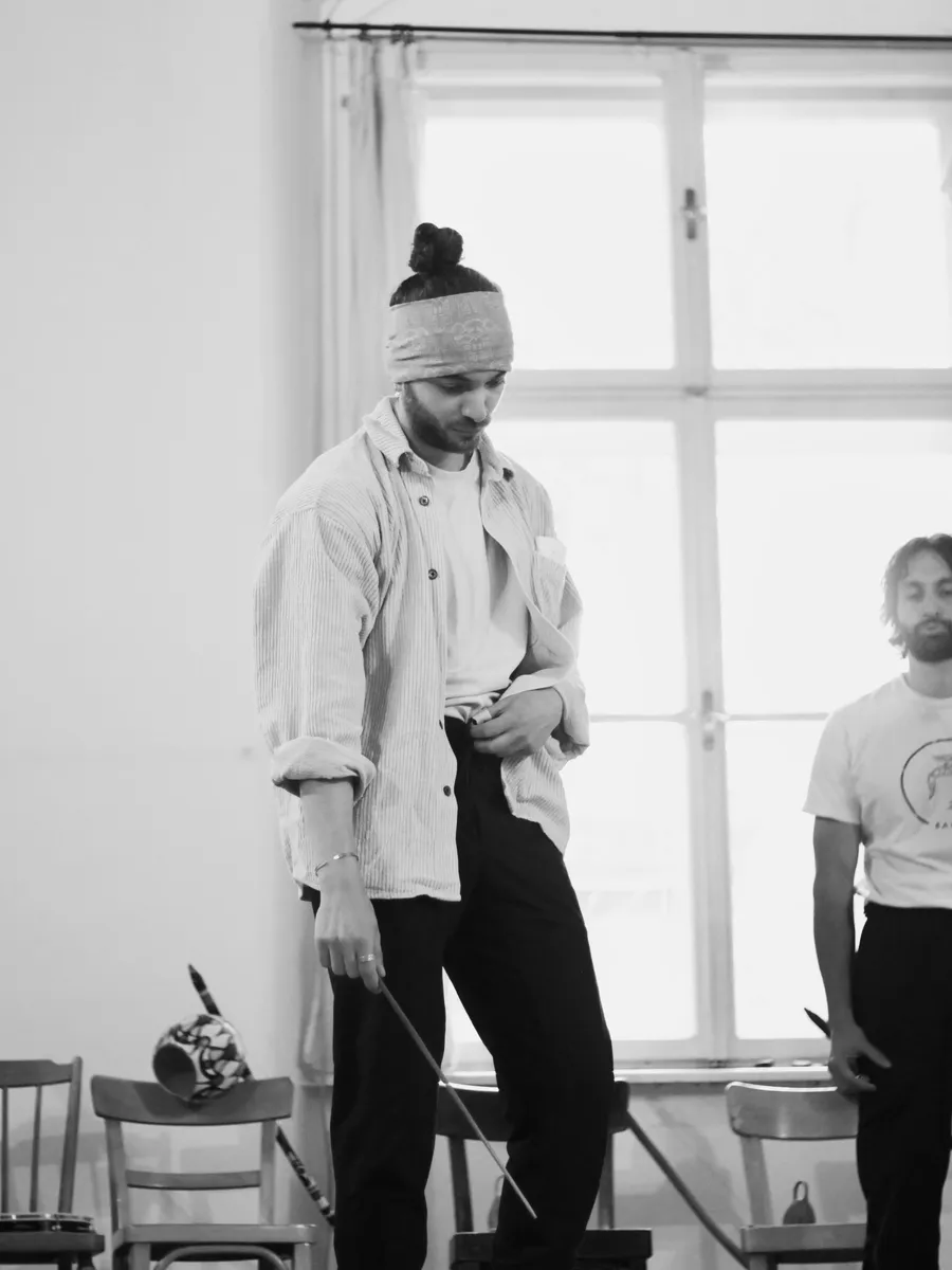 Sami Hamed mit Berimbau im Training